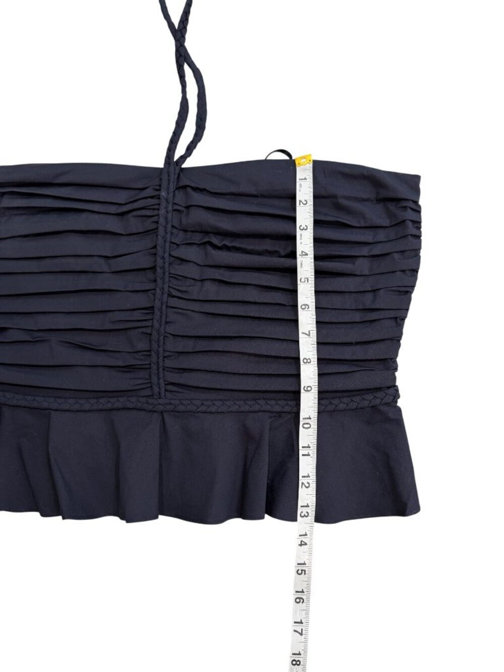 Veronica Beard Womens Size 14 Sleeveless Top Arienne Ruched Halter Navy Blue - Picture 8 of 11